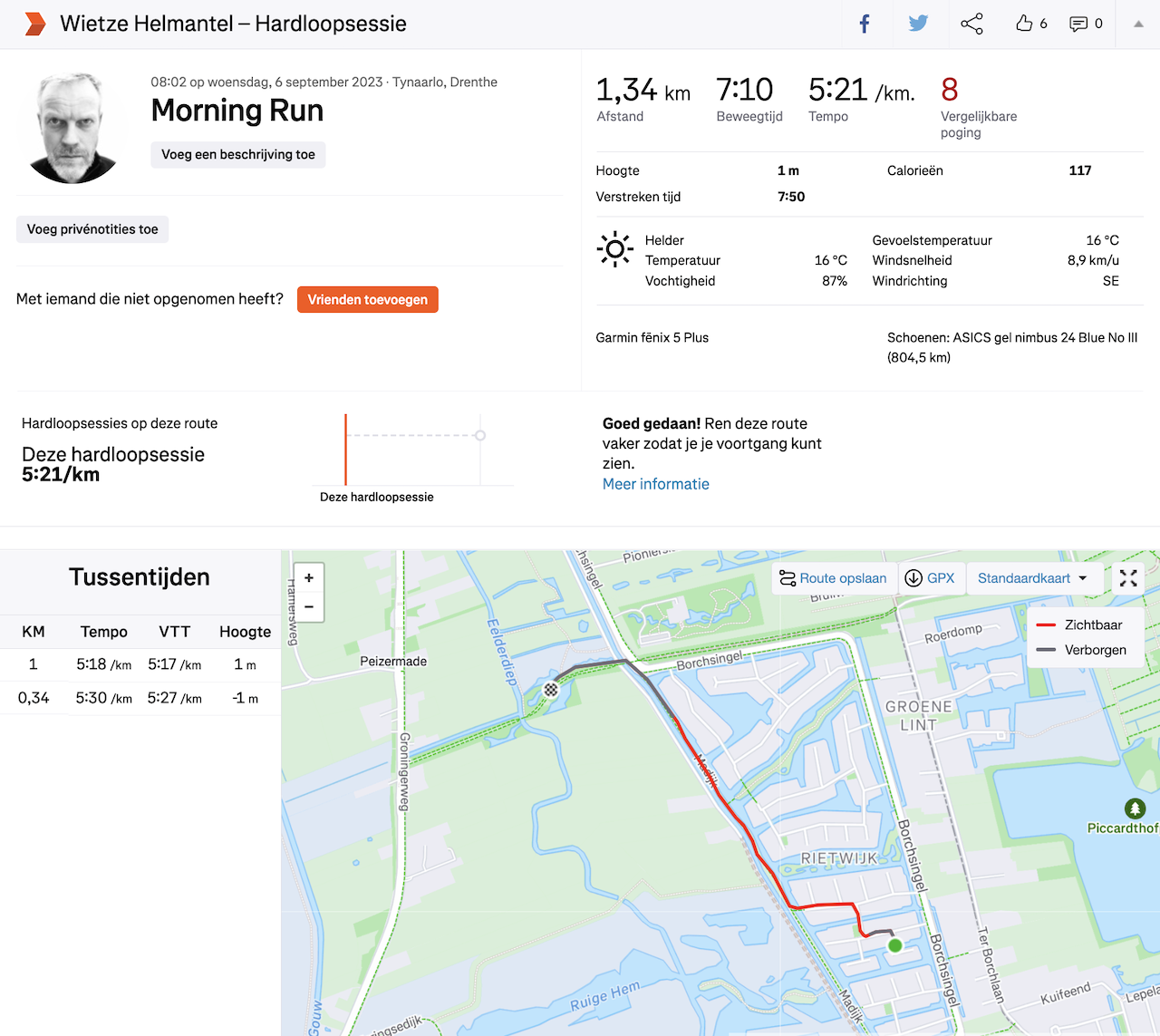 Running route captured on Strava